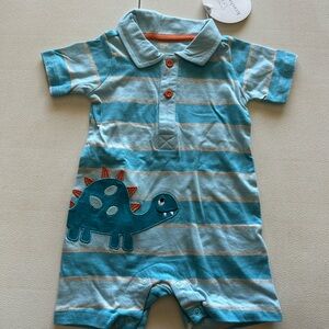 Koala Kids Teal and Orange Dinosaur Bodysuit